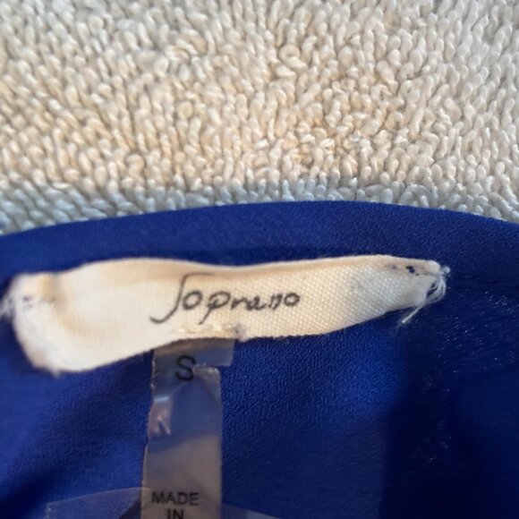 Soprano Sleeveless Womens Top Sz S Royal Blue Pullover Hi Low - Picture 4 of 4